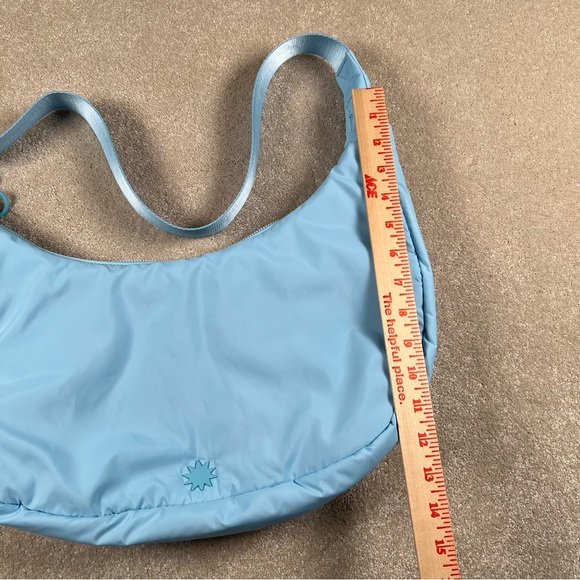 House of Harlow 1960 Crescent Moon Nylon Puffy Powder Blue Crossbody Bag - Picture 14 of 16